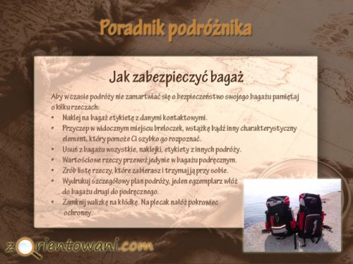 Poradnik podróżnika, Jak zabezpieczyć bagaż