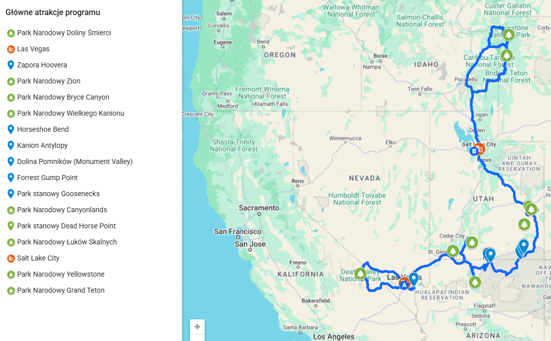 Rodzinne Parki narodowe USA - zachód z Yellowstone (14 dni)