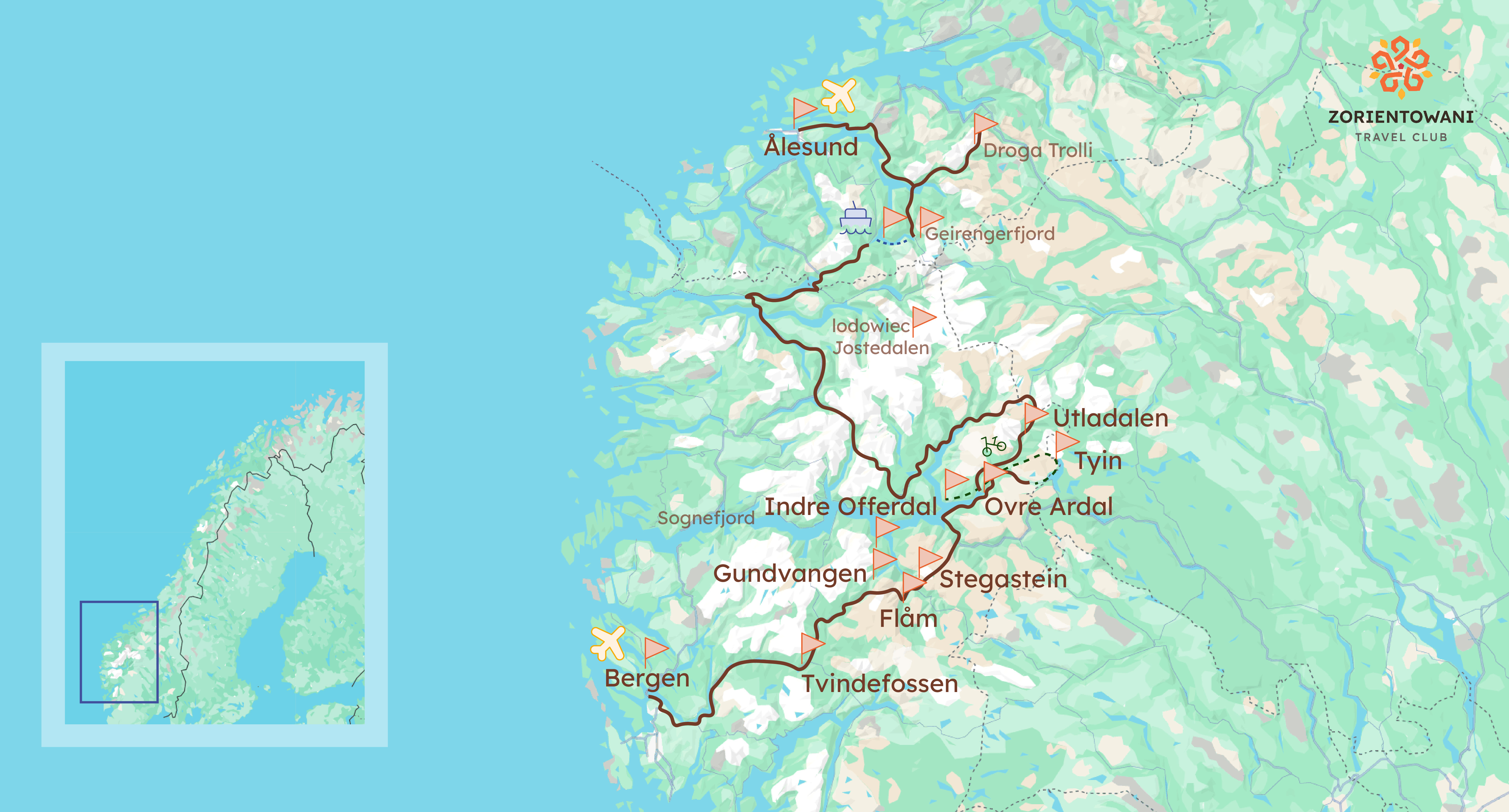 Sognefjord i Geirangerfjord - aktywny tydzień na najdłuższym fiordzie Norwegii