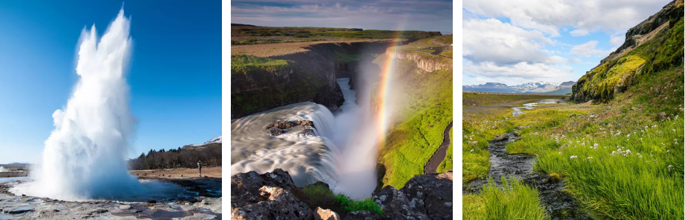 Wodospady i gejzery na Islandii