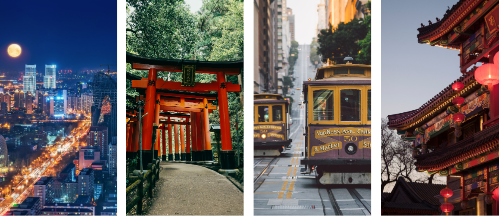 Kioto, Pekin, San Francisko 