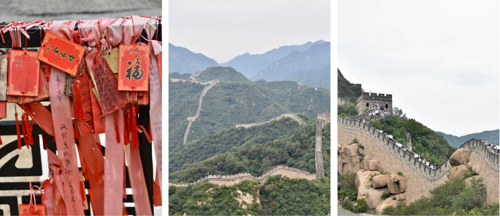 Widok na Wielki Mur Chiński wijący się po g&oacute;rach w okolicach Badaling