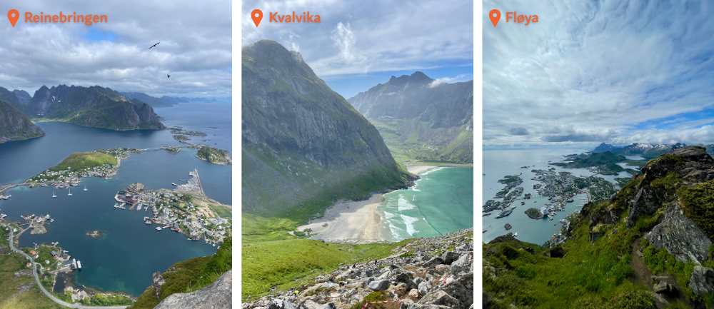 Punkty widokowe na lofotach Floya, Kvalvika i Reinebringen